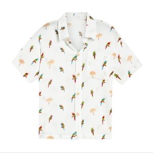 Free Planet The Parrots & Palapasboys Hawaiian Short Sleeve Button Down Shirt 5T